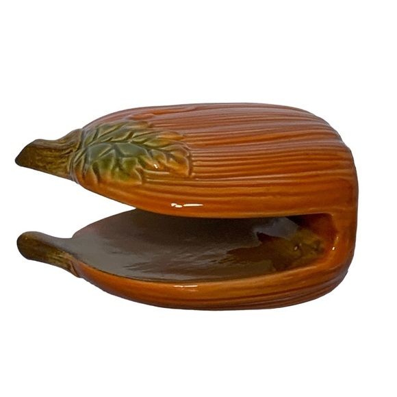 Pumpkin Napkin Holder Hand Painted Glazed Ceramic Seasonal Functional Art - Picture 5 of 16